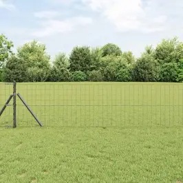 Eiropas Žogs Pelēka 0.4 X 25 M Pvc Pārklāts Dzelzs Vidaxl