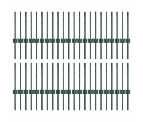 Sudraba Žogu Stabi 44 Pcs Zaļa 100 X 0.4 M Tērauds Vidaxl