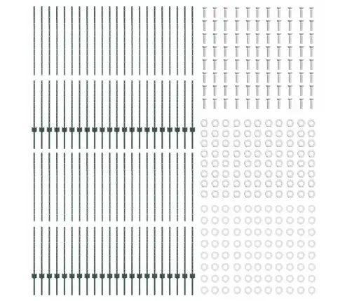 Sudraba Žogu Stabi 44 Pcs Zaļa 100 X 1.6 M Vidaxl