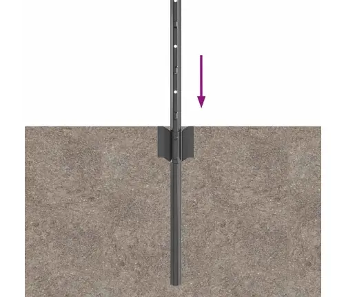 Žoga Stabi 22 Pcs Pelēka 50 X 0.4 M Metāla Vidaxl