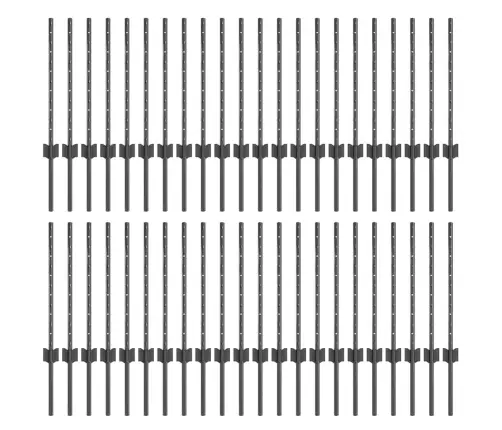 Sudraba Žogu Stabi 44 Pcs Pelēka 100 X 0.6 M Vidaxl