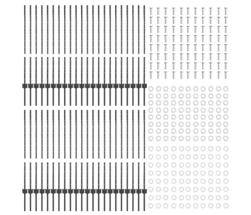 Tvorelės Stulpas 44 Pcs Pilka 140 Cm Plienas