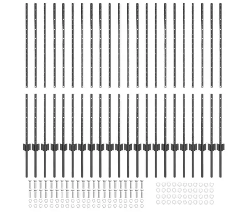 Sudraba Žogu Stabi 44 Pcs Pelēka 150 Cm Augstums Metāla Vidaxl
