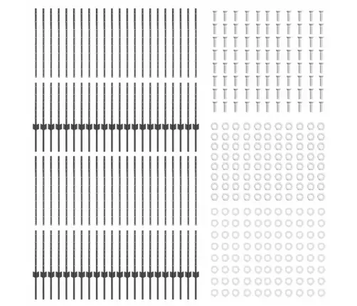 Tvorelės Stulpas 44 Pcs Pilka 160 Cm Plienas
