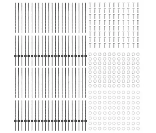 Tvorelės Stulpas 44 Pcs Pilka 180 Cm Plienas