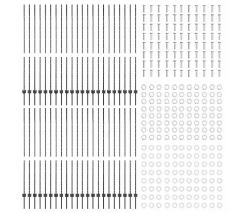 Sudraba Žogu Stabi 44 Pcs Pelēka Standarta Vidaxl