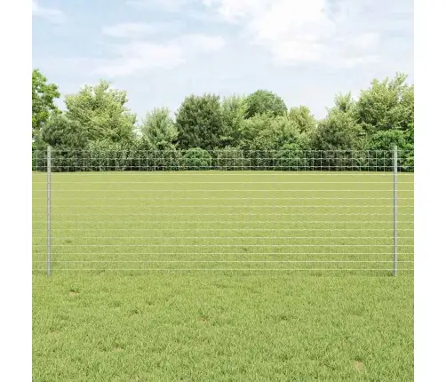 Zaļie Žoga Stabi 44 Pcs Sudraba Cinkots Tērauds Vidaxl