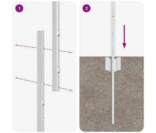 Aiapost 22 Pcs Hõbedane 140 Cm Teras