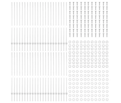 Tvorelės Stulpas 44 Pcs Sidabro 180 Cm Plienas