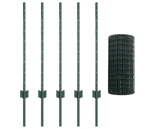 Eiro Žogs Ar 5 U Stabiem Zaļš 0.8X10 M Tērauds Vidaxl