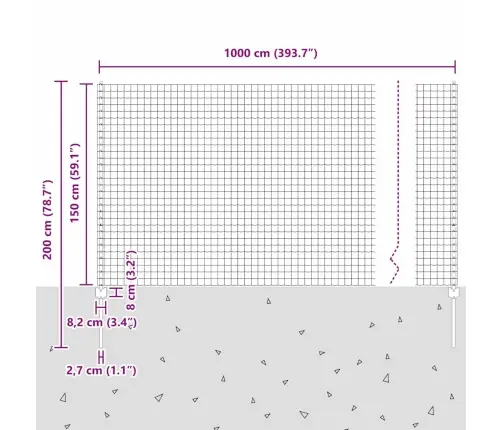Eiro Žogs Ar 5 U Stabiem Zaļais 1.5X10 M Tērauds Vidaxl
