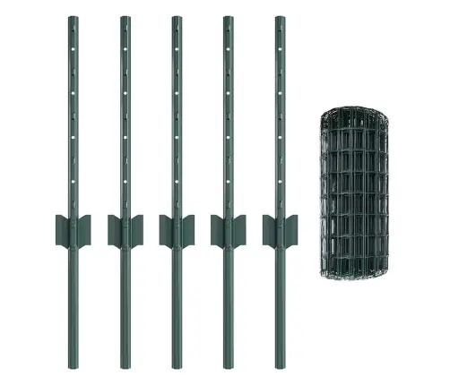 Tvora Su Stulpais Žalia 0,4 X 10 M Plienas Ir Pvc