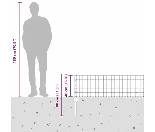 Tvora Su Stulpais Žalia 0,4 X 10 M Plienas Ir Pvc