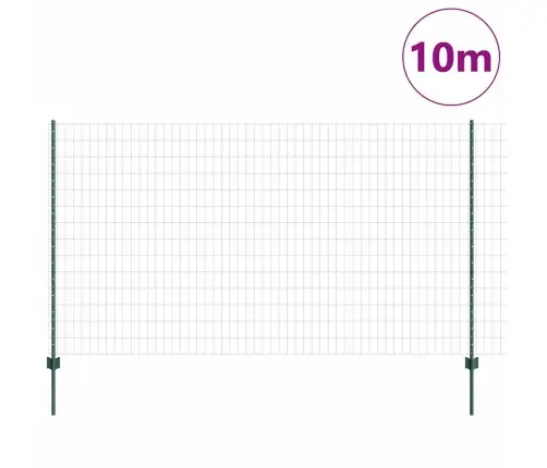 Vidaxl Zaļais Eiropas Žogs Ar 5 U Stabiem 1.4X10 M Tēraudā