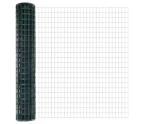 Euro Fence Ar 5 U Balstiem Zaļš 1.5X10 M Tērauds Vidaxl