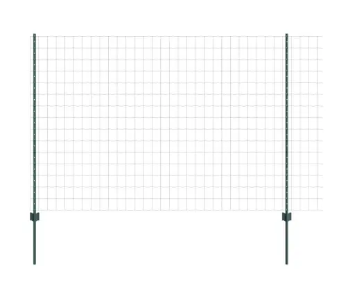 Euro Fence Ar 5 U Balstiem Zaļš 1.5X10 M Tērauds Vidaxl