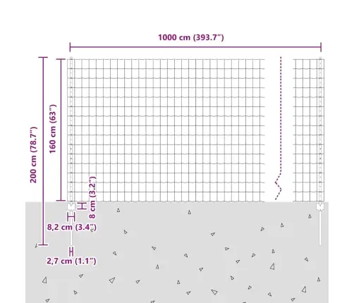 Tvora Su Stulpais Žalia 1.6 X 10 M Plienas
