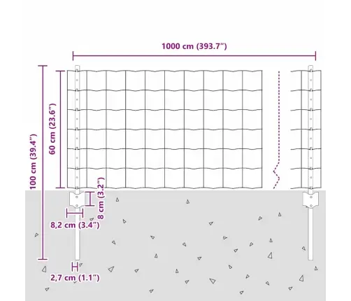 Eiropas Žogs Ar 5 U Stabiem Zaļš 0.6X10 M Tērauds Vidaxl