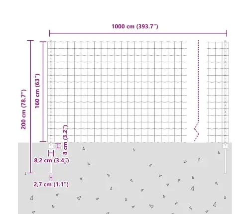 Euro Žogs Ar 5 U Stabiem Zaļš 1,6X10 M Tērauds Vidaxl