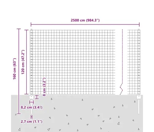 Euro Žogs Ar 11 U Stabiem Zaļš 1,2X25 M Tērauds Vidaxl