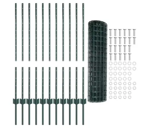 Tvora Su Stulpais Žalia 1 X 25 M Plienas