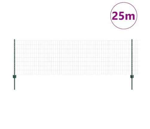 Eiropas Žogs Ar 11 U Stabiem Zaļš 0,8X25 M Tērauds Vidaxl