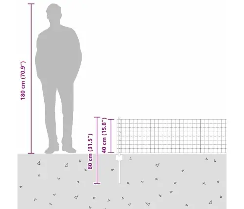 Tvora Su Stulpais Žalia 0.4 X 25 M Plienas