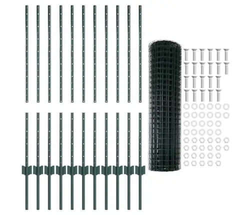 Dārza Žogu Komplekts 2 Gabali Zaļš Tērauds 25 X 1 M Izturīgs Vidaxl