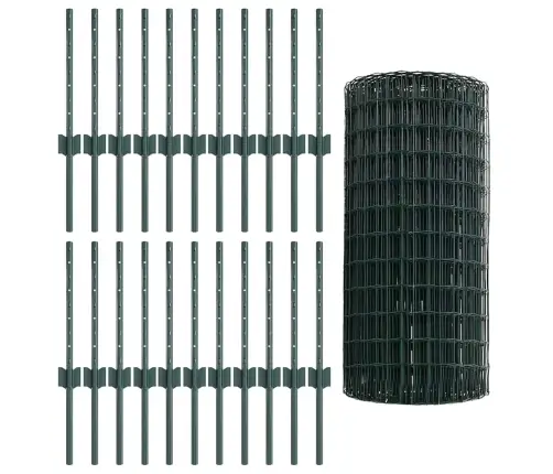 Tvora Su Stulpais Žalia 0,4 X 50 M Plienas Ir Pvc