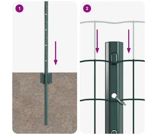 Tvora Su Stulpais Žalia 0,4 X 50 M Plienas Ir Pvc