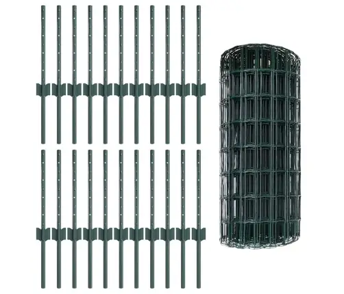 Tvora Su Stulpais Žalia 0.4 X 50 M Plienas