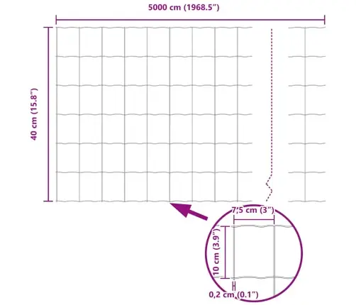 Tvora Su Stulpais Žalia 0.4 X 50 M Plienas