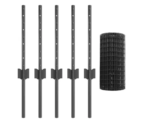 Eiropas Žogs Ar 5 U Stabiem Pelēks 0,4X10 M Tērauds Vidaxl