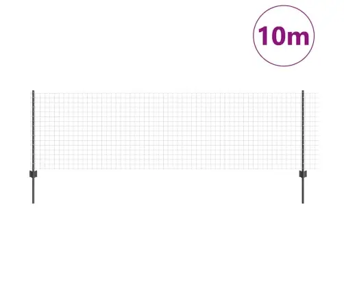 Eiropas Žogs Ar 5 U Stabiem Pelēks 0,8X10 M Tērauds Vidaxl