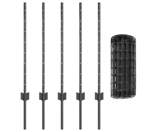 Eiro Žogs Ar 5 U Stabiem Pelēkā Krāsā 0.8X10 M Tērauds Vidaxl