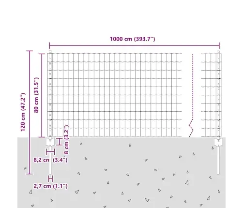 Eiro Žogs Ar 5 U Stabiem Pelēkā Krāsā 0.8X10 M Tērauds Vidaxl
