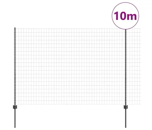 Eiropas Žogs Ar 10 U Balstiem Pelēks 1,5X10 M Tērauds Vidaxl