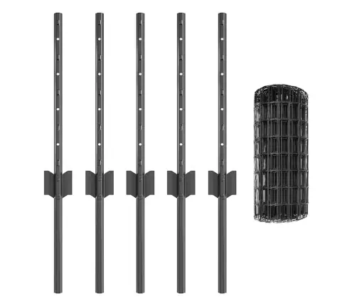 Eiropas Žogs Ar 5 U Stabiem Pelēks 0,4X10 M Tērauds Vidaxl