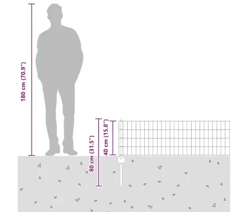 Eiropas Žogs Ar 5 U Stabiem Pelēks 0,4X10 M Tērauds Vidaxl