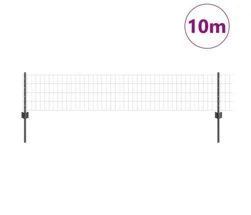 Eiropas Žogs Ar 5 U Stabiem Pelēks 0,4X10 M Tērauds Vidaxl