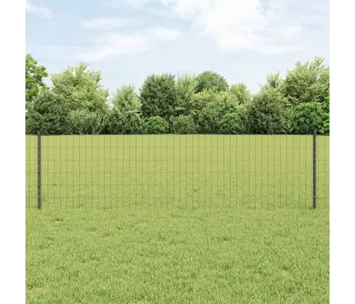 Eiropas Žogs Ar 5 U Pāļiem Pelēks 0.6X10 M Tērauds Vidaxl