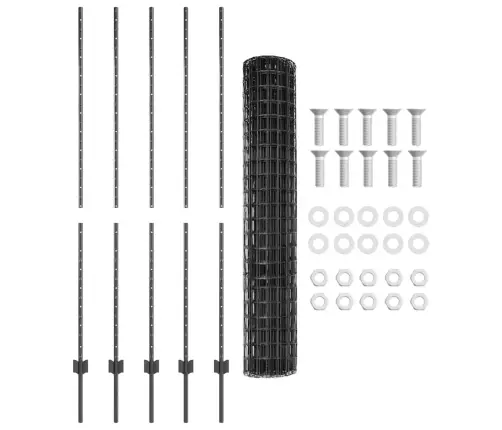 Tvora Ir Stulpas Pilka 1,6 X 10 M Plienas