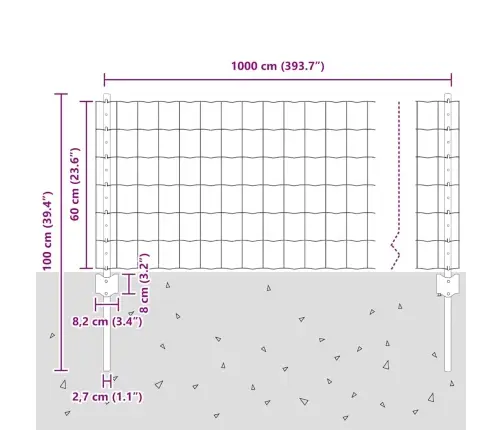 Aed Koos Postidega Hall 0.6 X 10 M Teras