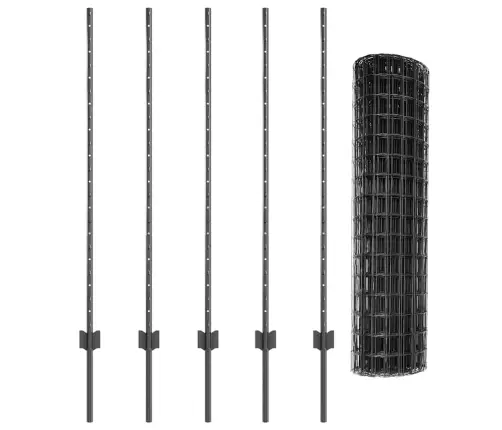 Tvora Su Stulpais Pilka 1,2 X 10 M Plienas Ir Pvc