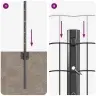Eiro Žogs Ar 5 U Balstiem Pelēks 0.4X10 M Tērauds Vidaxl