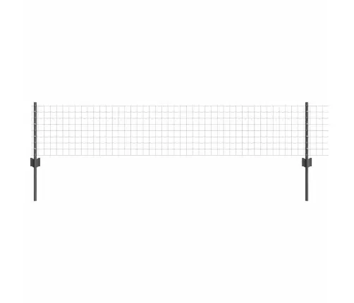 Eiropas Žogs Ar 11 U Stabiem Pelēks 0.4X25 M Tērauds Vidaxl