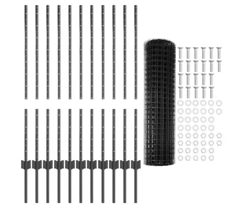 Euro Žogs Ar 22 U Stabiem Pelēks 1X25 M Tērauds Vidaxl
