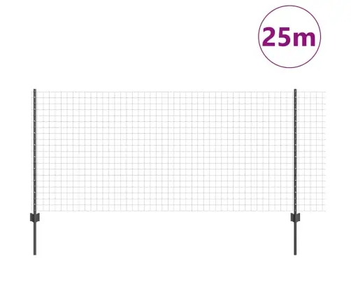 Euro Žogs Ar 22 U Stabiem Pelēks 1X25 M Tērauds Vidaxl