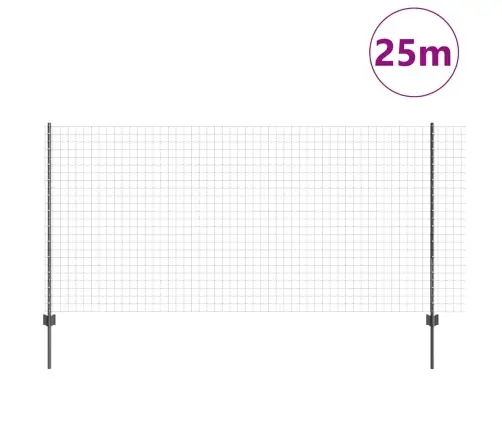 Eiropas Žogs Ar 22 U Stabiem Pelēks 1.2X25 M Tērauds Vidaxl