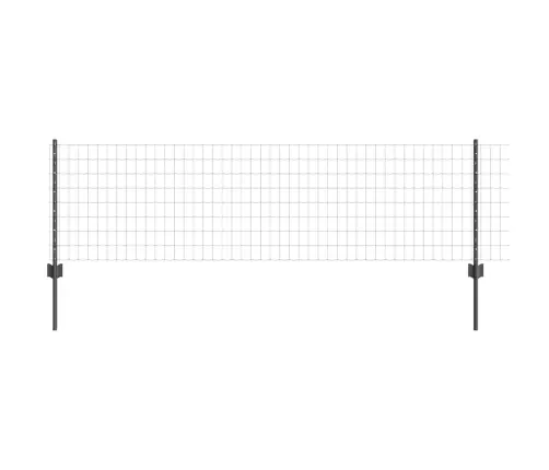 Eiropas Žogs Ar 11 U Stabiem Pelēks 0.6X25 M Tērauda Vidaxl Eiropas Žogs Ar 11 U Stabiem Pelēks 0.6X25 M Tērauda Vidaxl